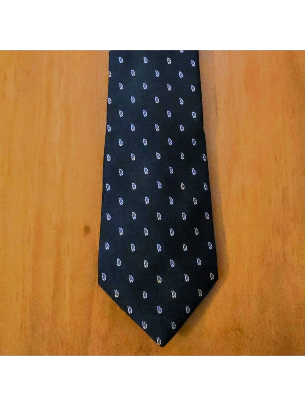 Navy Blue Foulard Mens Tie Vintage Royal Knight 3.75"x54"